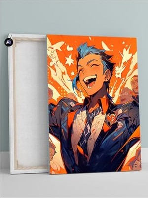 Ertürk Store PSTER305 Blue Hair Style Manga Anime Kanvas Tablo 21 x 30