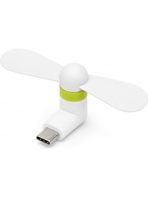 Ertürk Store Usb-C Mini Telefon Fanı, Type-C Taşınabilir Soğutucu Fan, Telefon ve Powerbank Uyumlu Sessiz Mini Fan, Tak Çalıştır El Tipi Soğutucu (Beyaz)