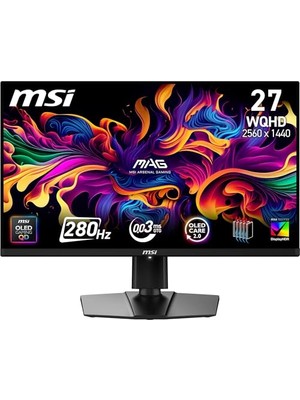 Ertürk Store Mag 271QP Qd-Oled X28 26.5" Gaming Monitör, Wqhd, 16:9, Flat, Qd-Oled, 280Hz, 0.03MS, Freesync Premium Pro, Pivot