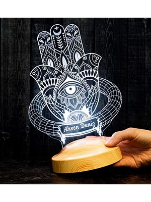 Ertürk Store Hamsa Fatma'nın Bereket Eli, Hz. Fatıma Ananın Eli LED Lamba