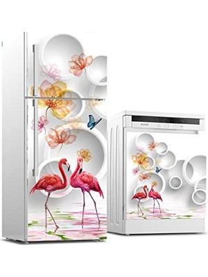 Ertürk Store Buzdolabı ve Bulaşık Makinesi Beyaz Eşya Sticker Kaplama Flamingo