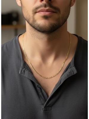 Ertürk Store Figaro Model Çelik Italyan Zincir Kolye, Zarif Unisex Tasarım