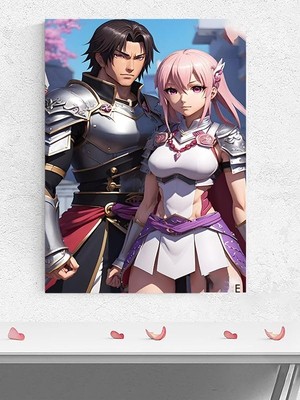 Ertürk Store (PSTER590) Savaşçı Çift Manga Anime Poster; Afiş, Dekoratif Duvar Posteri 50 x 70