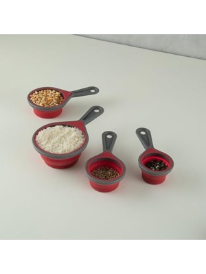 Ertürk Store 4 Parça Katlanabilir Ölçü Kaşığı Seti Renkli Mutfak Gereçleri