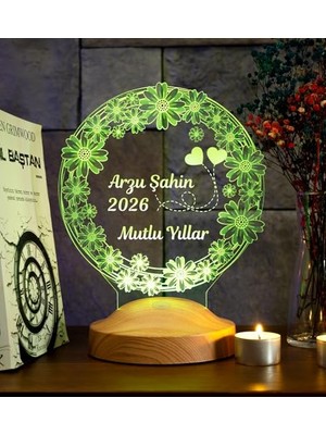 Ertürk Store Yılbaşı Papatya Çiçek Hediyesi, Papatya 3D LED Lamba