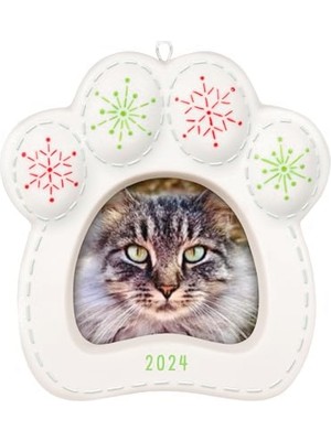 Ertürk Store Noel Süsleme 2024, Pretty Kitty 2024 Fotoğraf Çerçevesi, Porselen, Evcil Hayvan Hediyeleri
