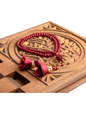 Ertürk Store Gül Püsküllü Tesbih Bebe Bordo (99'lu - 6 Mm)