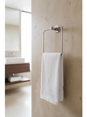 Maison Luré Kare Topuzlu Kare Havluluk Yapıştır Vidala Montajlı Parlak Metal Askı Banyo Askısı