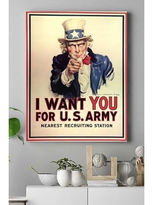 Ertürk Store (PSTER18321) Uncle Sam Eğlenceli Mizahi Kanvas Tablo 21 x 30