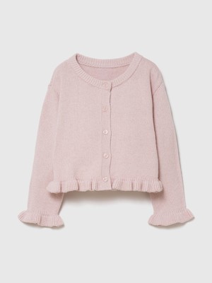 Gap Kız Bebek Pembe Cashsoft Fırfır Triko Hırka