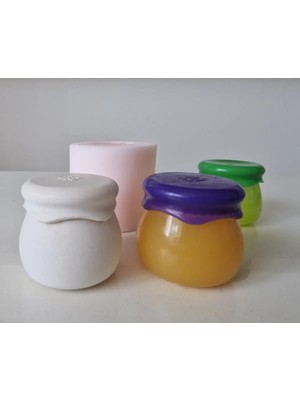 Morlalem Mini Minyatür Bal Kavanozu 5,5cm Kavanoz Silikon Kalıp K-1447, Polyester Taş Tozu Alçı Mum Kalıbı