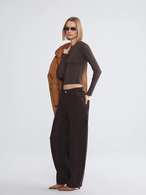 Lc Waikiki Yeni Sezon Kahverengi Baggy Fit Kadın Jean Pantolon