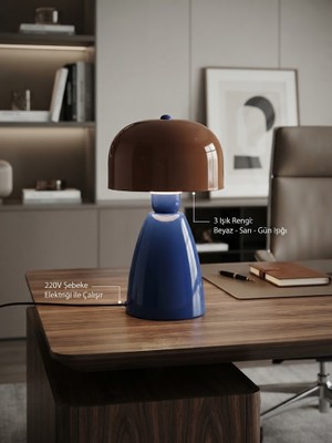 Noma Ledli Masa Lambası Blue & Coffe