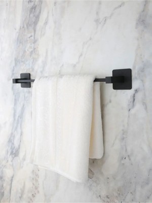 Maison Luré Yapışkanlı Siyah Uzun Havluluk Banyo Askısı