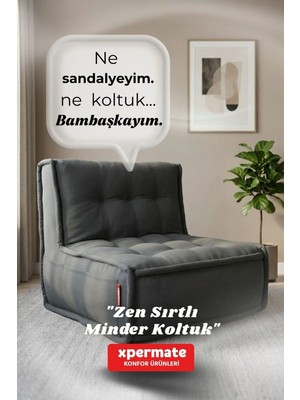 Maison Luré Sırt Destekli Oturma Minderi 80X60 Yıkanabilir Fermuarlı Sandalye Minderi