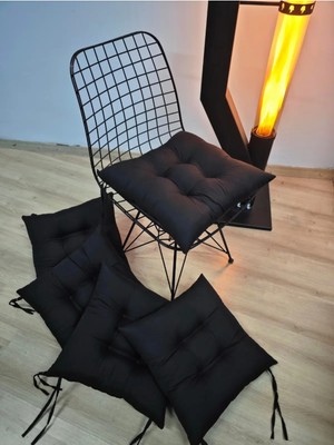 Maison Luré Siyah 40X40 Dikiş Sandalye Minderi