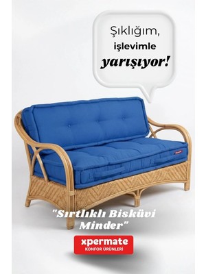 Maison Luré Kalorifer Önü Oturma Minderi 60X120 Mavi Sandalye Minderi