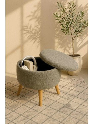 Maison Luré Ahşap Retro Ayaklı Dekoratif Sandıklı Puf Puf & Bench
