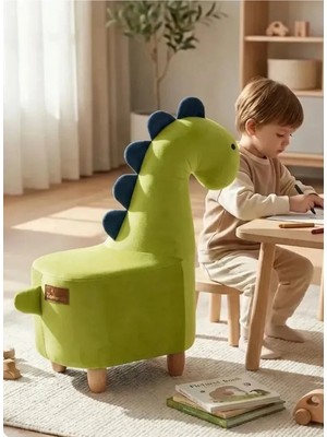 Maison Luré Dino Hayvanlı Puf Çocuk Koltuğu Fıstık Yeşili Puf & Bench