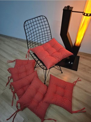 Maison Luré Puantiyeli Özel Dikişli Bağcıklı Sandalye Minderi 40X40 cm