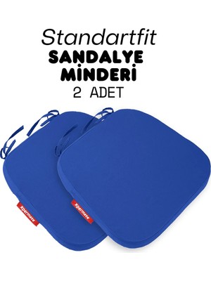Maison Luré 2'li Sandalye Minderi 42X42 cm Bağcıklı Fermuarlı Yıkanabilir Mavi