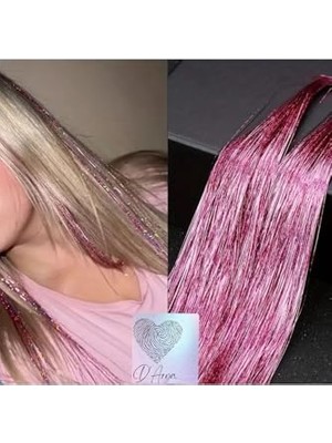 Marmara Avm DD283 Işıltılı Hair Tinsel Saç Simi Uzatma, Açık Pembe, HT10