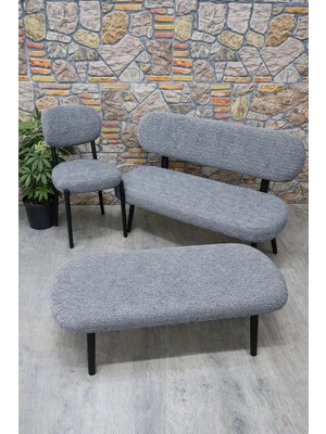 Maison Luré Puf 1 Adet ve Elma 2 Adet Jakar Takım Kılıfı Puf & Bench