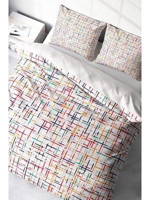 Marmara Avm Nevresim Takımı, %100 Pamuk Saten Çift Kişilik Colorful Lines, MONOHOME40123
