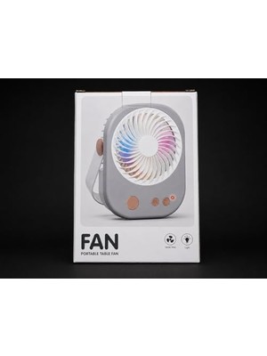 Marmara Avm Mini Şarjlı Masaüstü Fan, Rgb Işıklı ve Ayaklı Tasarım, Çantada Taşımaya Uygun (Karma Renk)