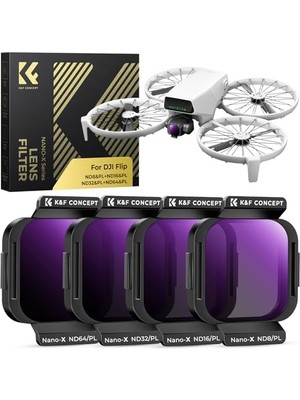 Marmara Avm Nd8/pl; ND16/PL, ND32/PL, ND64/PL Djı Lito X1/flip Için Filtre | 4 Adet Nd&pl Filtre Seti, Çok Katmanlı Hd Optik Cam, Alüminyum Alaşımlı Çerçeve, Drone Objektif Aksesuarı, FD101