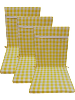 Maison Luré 3'lü Sünger Dolgulu-Fermuarlı-Arkalıklı-Yıkanabilir-Sandalye Minderi 40 x 8