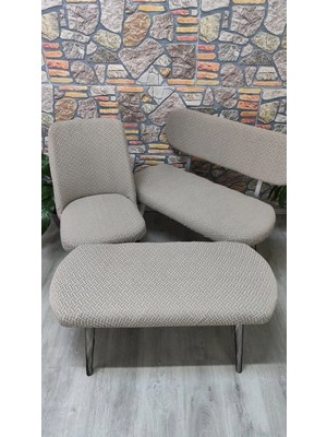 Maison Luré Puf Bench Kılıfı Takımı 2 Sandalye 1 Bech 1 Puf