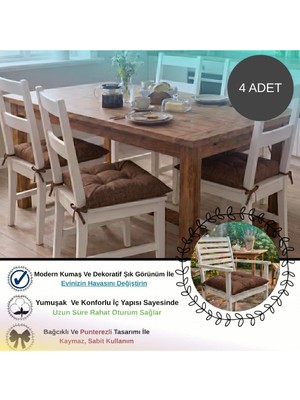 Maison Luré 40X40 cm Süet Dokulu Kahverengi Sandalye Minderi