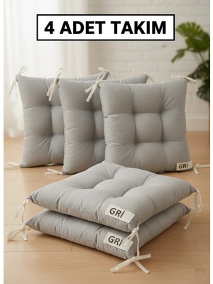 Maison Luré 4'lü Bahçe, Balkon, Salon Sandalye Minderi, Bağcıklı