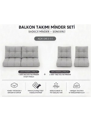 Maison Luré Fermuarlı Balkon Minderi-Leke Tutmaz-Içidolu Minder Sandalye Minderi