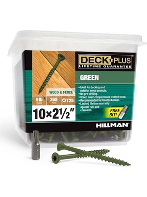 Marmara Avm Ceramic Wood & Deck Screws, 5-Lbs. -48402, Green, 10 x 2.5-In.