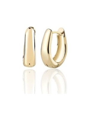 Marmara Avm Gümüş 925 Ayar 17 mm Aura Damla Halka Gold Küpe
