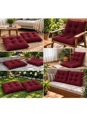 Maison Luré 60X60 cm Kapitone Kare Oturma Minderi Sandalye Minderi