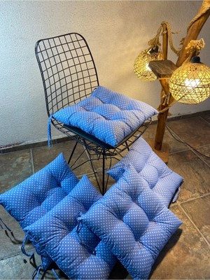 Maison Luré Puantiyeli Özel Dikişli Bağcıklı Sandalye Minderi 40X40 cm