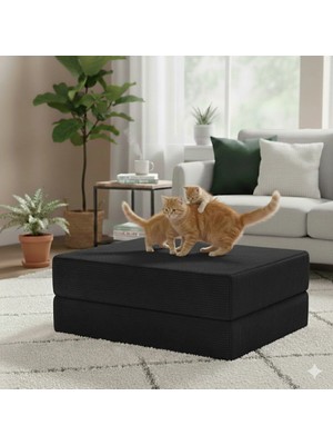 Maison Luré Modüler Puf 100X100 Fitilli Kadife 36 cm Yükseklik Puf & Bench