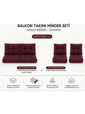 Maison Luré Fermuarlı Balkon Minderi-Leke Tutmaz-Içidolu Minder Sandalye Minderi