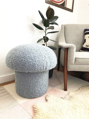 Maison Luré Mantar Puf, Teddy, Gri Puf & Bench