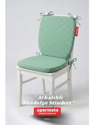 Maison Luré Sırtlıklı Sandalye Minderi 42X42 Fermuarlı Yıkanabilir Kılıf Bağcıklı