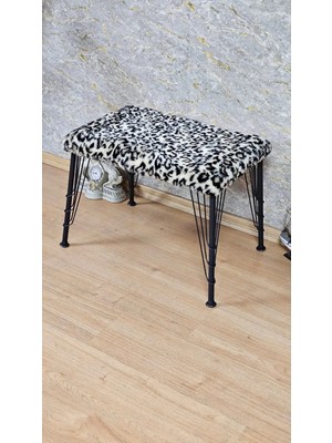 Maison Luré 3 Tel Siyah Metal Ayaklı Bench Puf Antre Önü Puf Puf & Bench