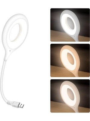 Marmara Avm USB Işığı Ayarlanabilir Taşınabilir LED Okuma Lambası, Ses Kontrollü, 3 Renk Değişimi