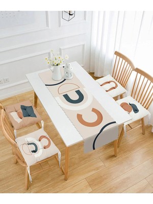 Maison Luré 4 Pofidik Sandalye Minderi ve 1 Runner Seti