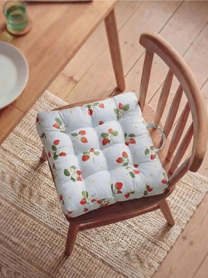 Maison Luré Çilek Baskılı Dolgulu Minder 40X40 cm Sandalye Minderi