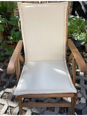 Maison Luré Beyaz 2 Kademeli Sırt Yük 55X42 Oturma 42X40 cm Sandalye Minderi