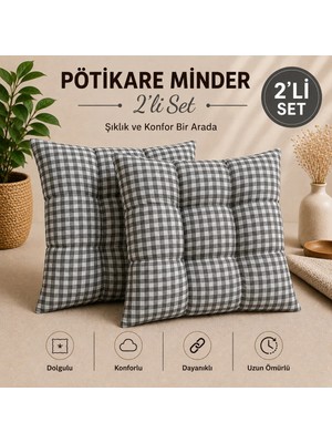Maison Luré Pötikare Desen 2'li Minder 40X40 cm Sandalye Minderi