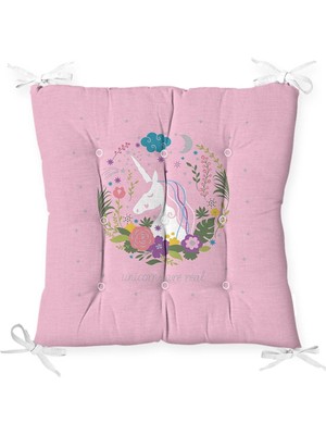 Maison Luré Unicorn At Desenli Çocuk Odası Pofidik Sandalye Minderi
